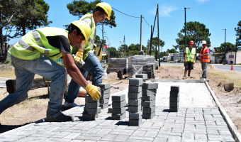 Avanza la construccin de la senda peatonal en el acceso a la ciudad